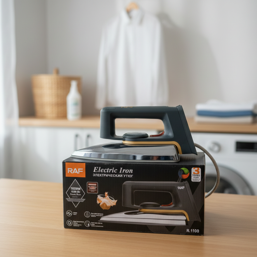 RAF Light Weight Dry Iron – 400 Watt - Home Appliance Designed For Fabric Pressing And Daily Ironing Routine