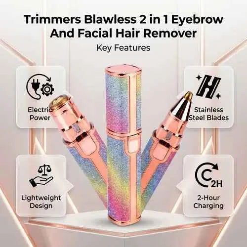 Blawless 2-in-1 USB Rechargeable Eyebrow Trimmer & Shaver (HX-203B)
