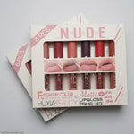 6 Pcs Nude & Red Matte Lip Gloss Set | High Pigmented Long Lasting Liquid Lipstick Collection