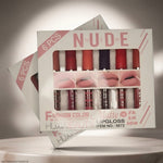6 Pcs Nude & Red Matte Lip Gloss Set | High Pigmented Long Lasting Liquid Lipstick Collection