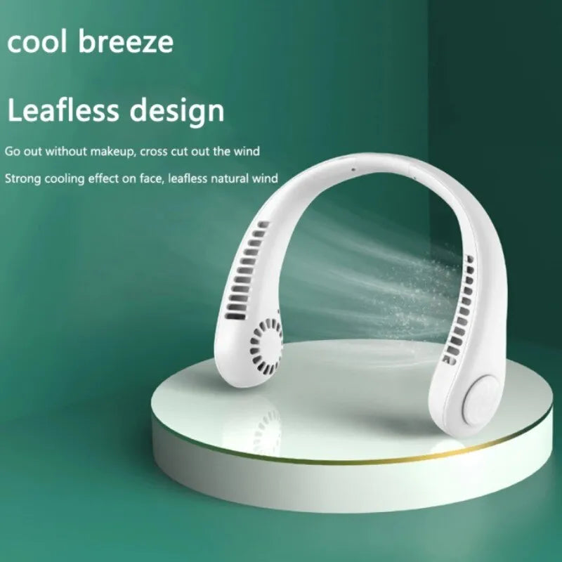 Neck Fan Portable Bladeless neck fans Portable Hanging Neck Fan Micro Cooling Strong Fan 360° Bladeless Hanging Neck Fan Rechargeable USB Mini Neck Fan for Kitchen Outdoor Travel for Summer Sports ( Random Color )