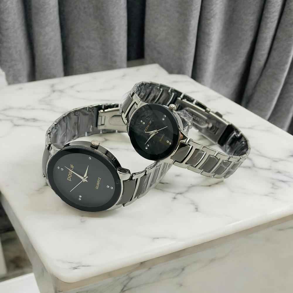 POSITIF Couple Watch – Elegant Matching His & Her Timepieces | Stylish Pair Gift For Lovers, Anniversary & Special Occasions (random colour)