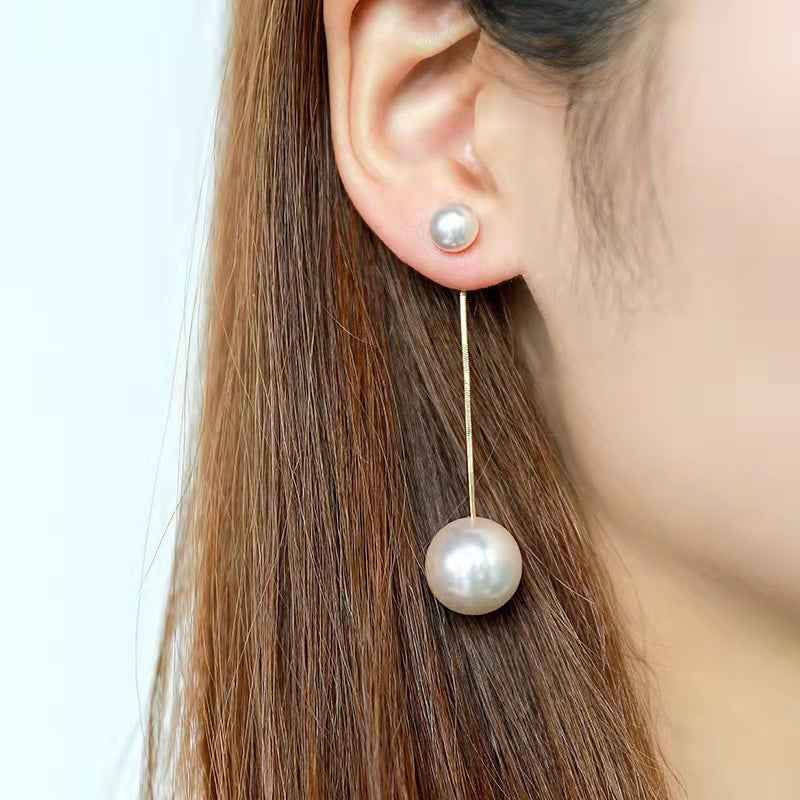 AWJ-157 Elegant Pearl Hanging Korean Earrings – Stylish, Lightweight & Trendy Fashion Jewelry for Women golden