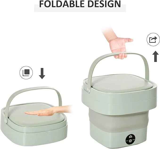 Foldable Mini Washing Machine – Portable Collapsible Washer for Travel, Dorm, Baby Clothes | Random Color | 11 Litre