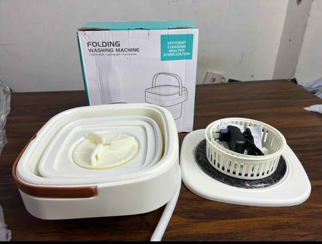 Foldable Mini Washing Machine – Portable Collapsible Washer for Travel, Dorm, Baby Clothes | Random Color | 11 Litre