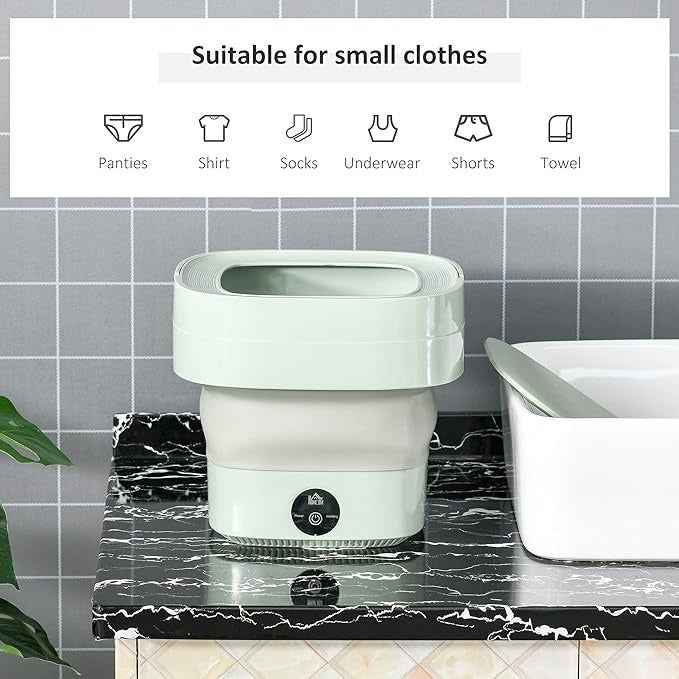 Foldable Mini Washing Machine – Portable Collapsible Washer for Travel, Dorm, Baby Clothes | Random Color | 11 Litre