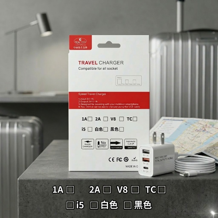 USB Charging Cable & Power Adapter Set – Fast Charging Cable with Wall Charger for Smartphones