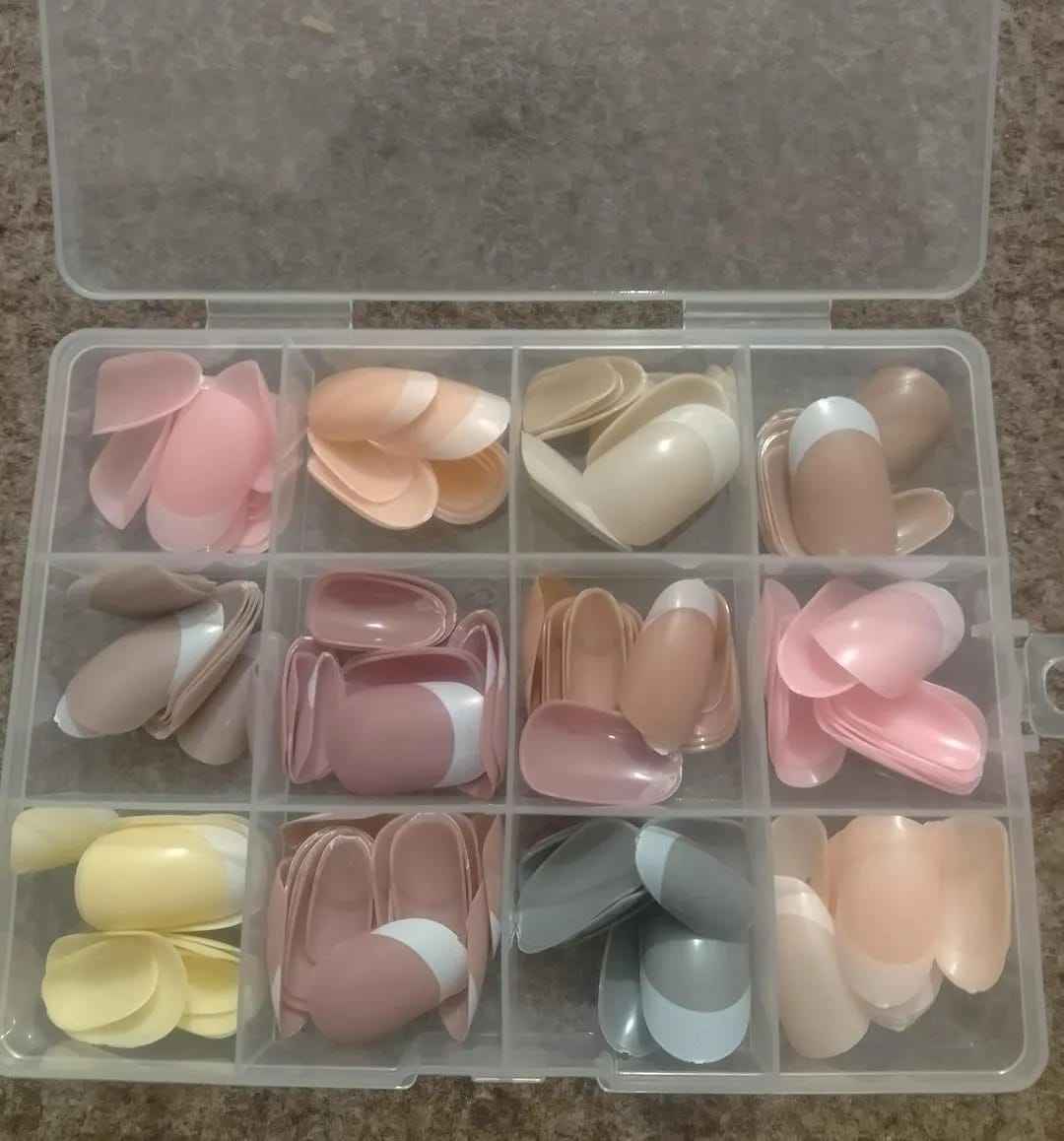 144 Pcs Multicolor False Nails Box Stylish Durable Easy To Use For Everyday Fashion Parties And Nail Art Designs