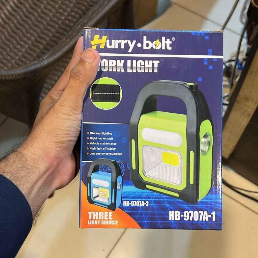 Hurry Bolt Emergency Rechargeable LED Light With Solar Panel USB Charging Built In Battery Trend Product