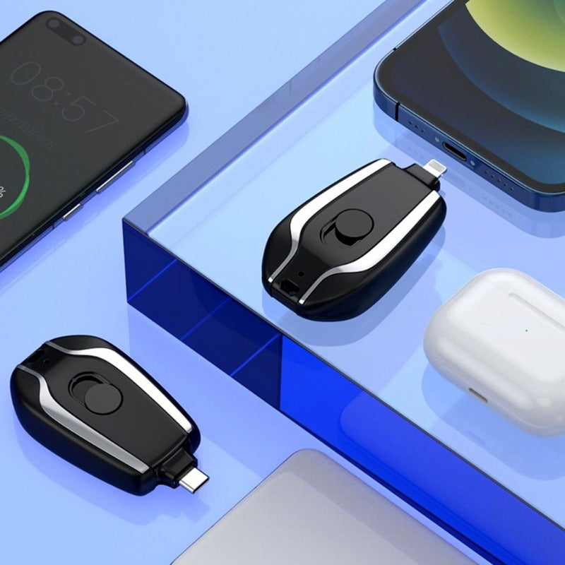 Mini Keychain Power Bank 1500mAh | Ultra-Compact Type-C Emergency Portable Charger | Instant Backup Power Pod