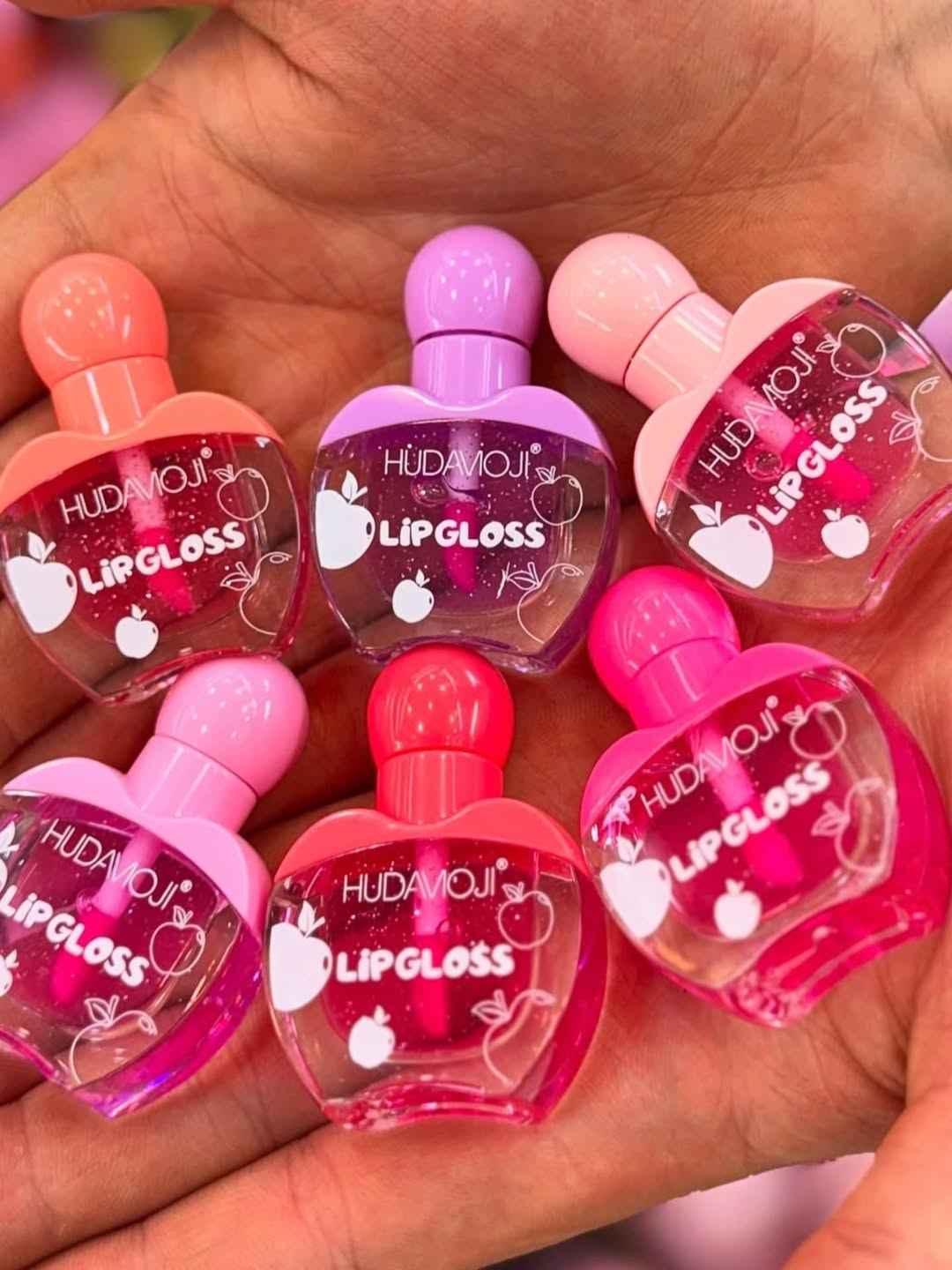 Huda Moji High Pigmented Lip Oil Set – Shades of Pink Gloss Collection ~ Pack Of 6