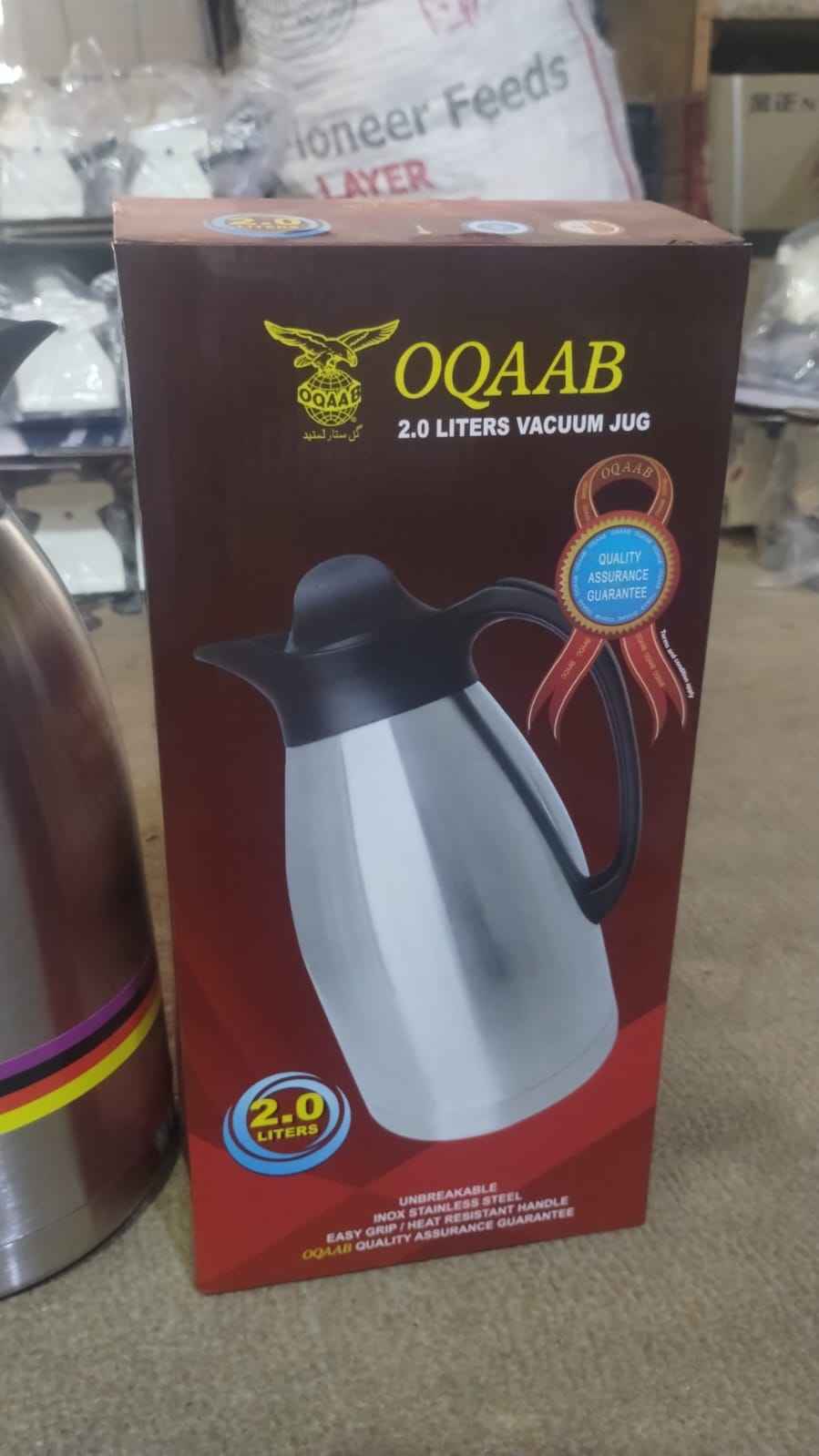Oqaab 2 Liter Premium Stainless Steel Thermos Durable Water Bottle Large Capacity Leak Proof Bottle for Gym Travel Office Home Use