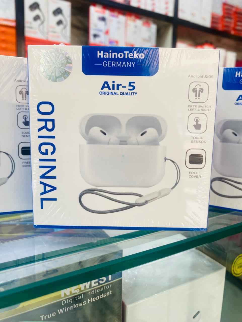Haino Teko Air-5 True Wireless Earbuds – Germany Quality TWS with Touch Controls, Deep Bass, and Portable Charging Case