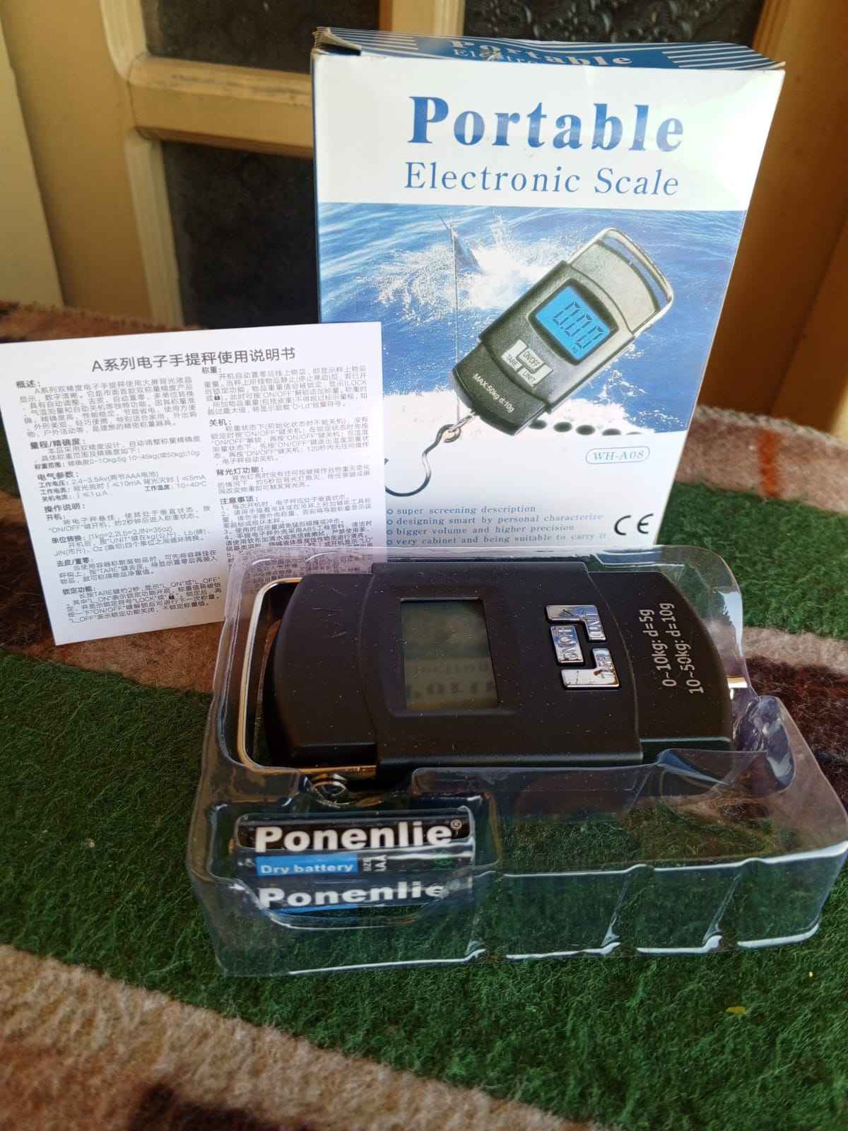 WH-A08 Portable Electronic Scale – 50kg Digital Hanging Luggage Scale