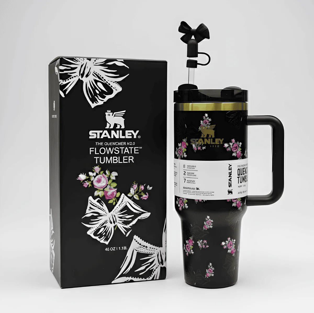 Stanley Premium Printed Tumbler 40oz with Box – Stylish Stainless Steel Vacuum Insulated Travel Mug Color :