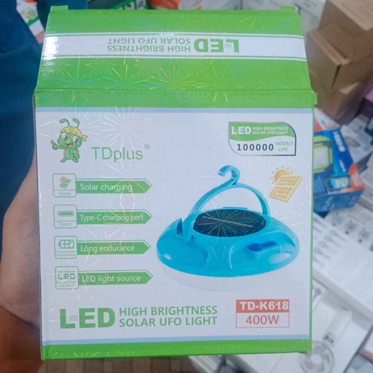 TDplus TD-K618 400W High Brightness Solar UFO Light - Lighting Product Designed For Illumination And Daily Lighting Routine