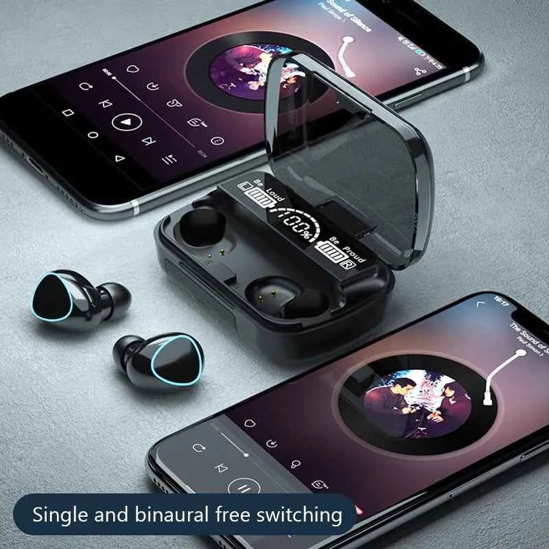 M10 TWS Wireless Bluetooth Earbuds with 9D Noise Reduction & Digital Display Charging Case