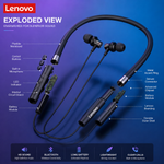 Lenovo HE05X Wireless Bluetooth Neckband Earphones – Magnetic Sports Earbuds with HD Sound & Built-in Mic