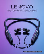 Lenovo HE05X Wireless Bluetooth Neckband Earphones – Magnetic Sports Earbuds with HD Sound & Built-in Mic
