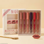 6 Pcs Nude & Red Matte Lip Gloss Set | High Pigmented Long Lasting Liquid Lipstick Collection