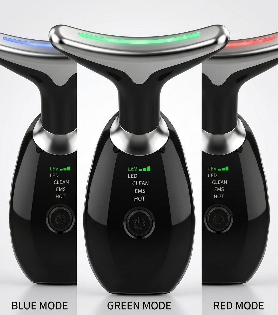 Vegena Face Massager Against Wrinkles, Face Beauty Device, Electric Face Massager Anti-Wrinkle with 3 Modes 45°C Anti-Wrinkle Face Device Skin Tightening Ems Face Care Device Anti-Wrinkle
