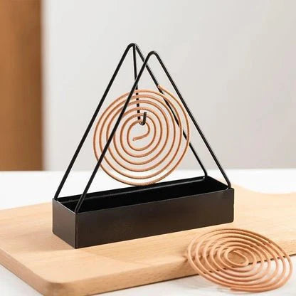 Product Name: Triangle Metal Mosquito Coil Holder with Ash Tray – Modern Incense Burner for Home & Outdoor Use