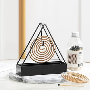 Product Name: Triangle Metal Mosquito Coil Holder with Ash Tray – Modern Incense Burner for Home & Outdoor Use