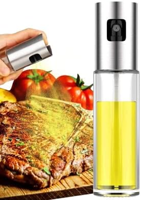 Stainless Steel Oil Spray Bottle – Refillable Cooking Oil Dispenser for Kitchen & BBQ