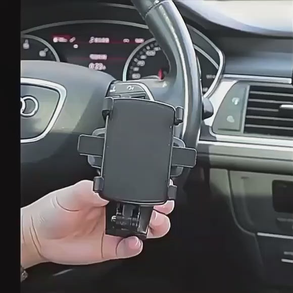 Dashboard Car Phone Holder ABS – 360° Rotatable Mobile Phone Sun Visor & Rear View Mirror Mount Support for Smartphones