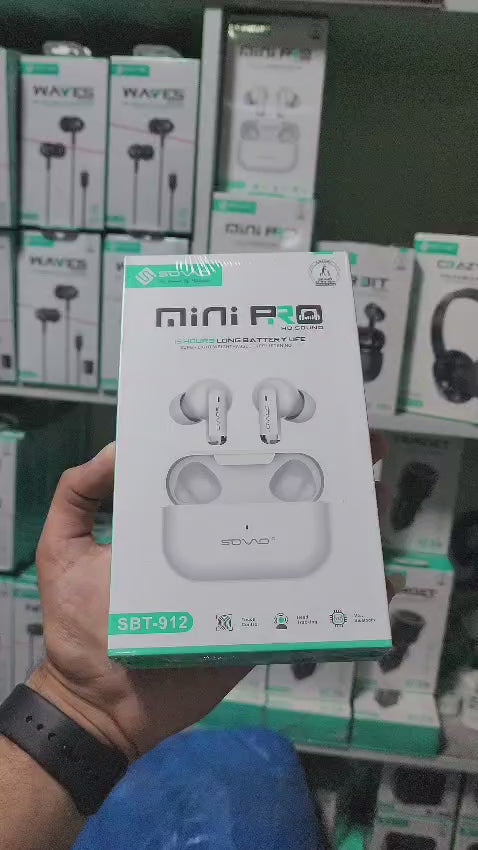 SOVO SBT-912 Mini Pro Wireless Earbuds with Bluetooth V5.3 and Compact Charging Case