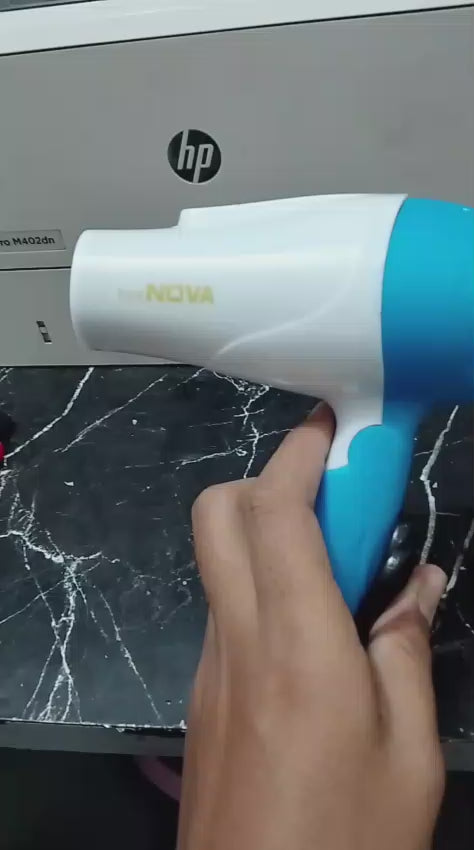Nova Professional Mini Foldable Hair Dryer – Compact Travel-Friendly Hair Dryer with Folding Handle for Girls