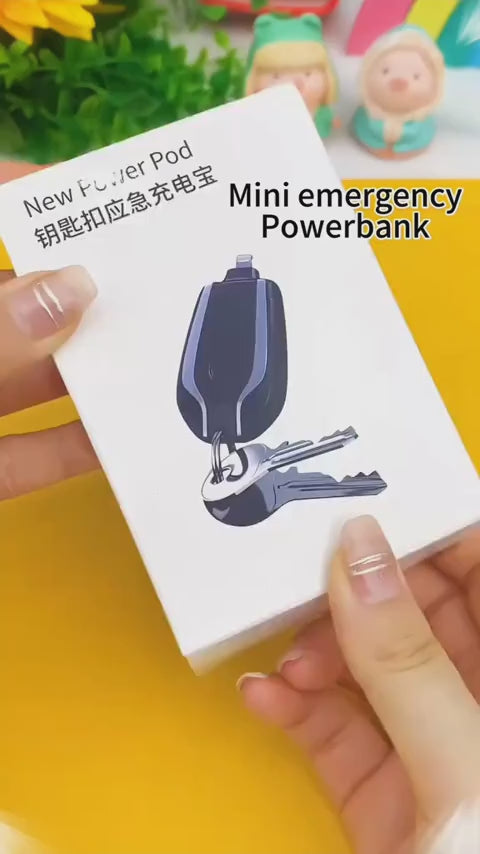 Mini Keychain Power Bank 1500mAh | Ultra-Compact Type-C Emergency Portable Charger | Instant Backup Power Pod