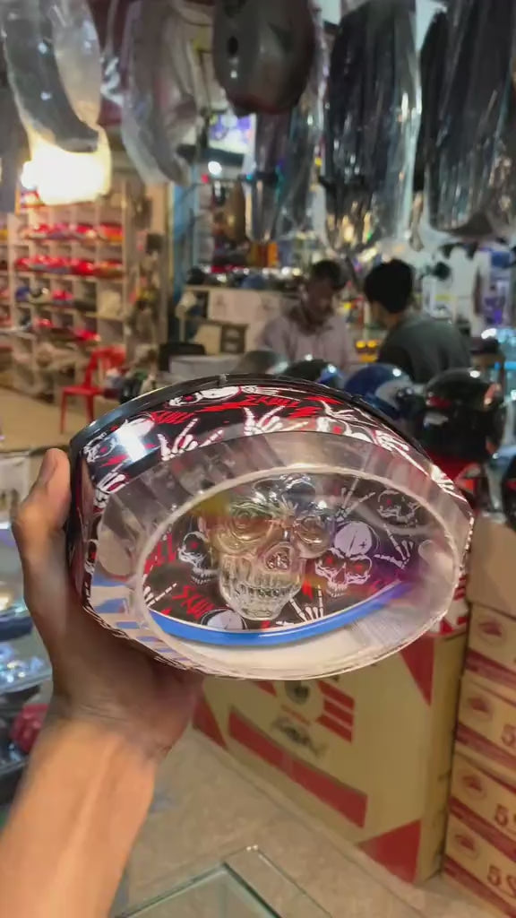 Universal 125cc Motorcycle LED Skull Tail Light – Multi-Color Fancy Rear Back Light for Bikes